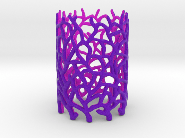 Coraline Tealight in Purple/Pink Sandstone   3d printed 