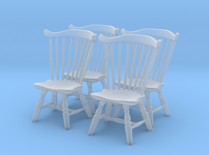 1:43 Fan Back Chairs (Set of 4) 3d printed