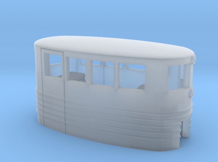 Small Passenger Trolley - Open Windows - Z Scale 3d printed