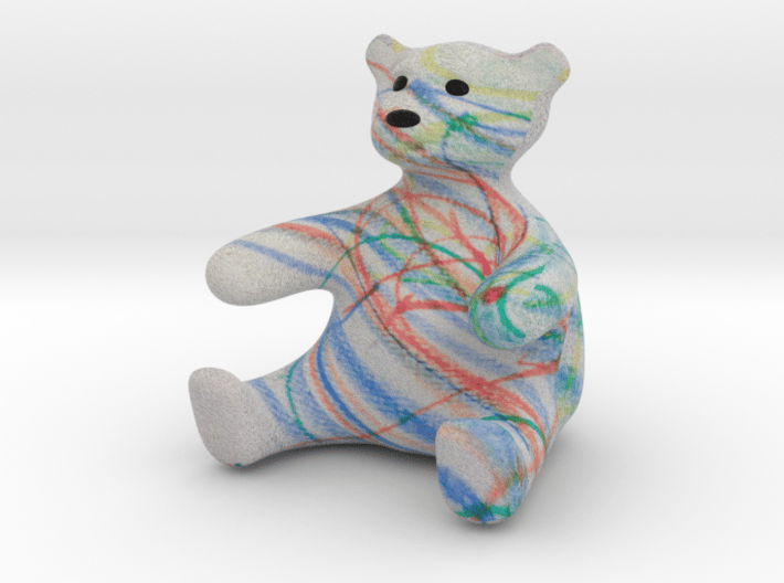 Color Me Teddy Bear Sculpture - Small 3d printed