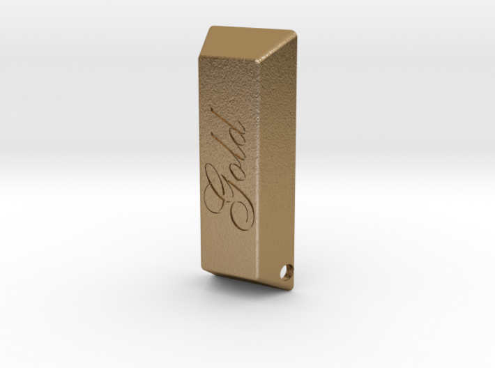 Golden Ingot Pendant 3d printed