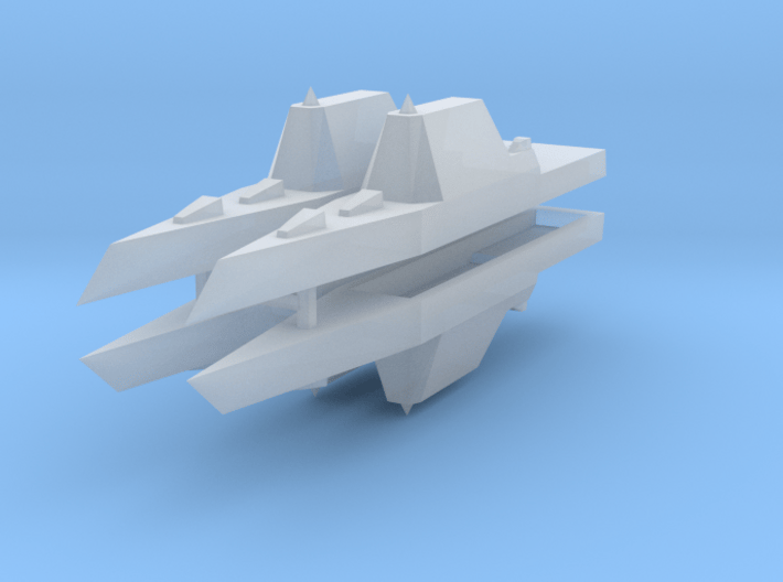 Zumwalt Class Destroyer 1:3000 x4 3d printed