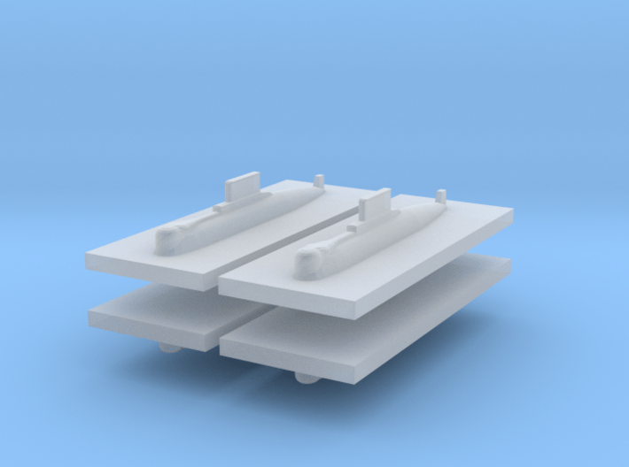 HDW 209/1200 Submarine 1:2400 x4 3d printed 
