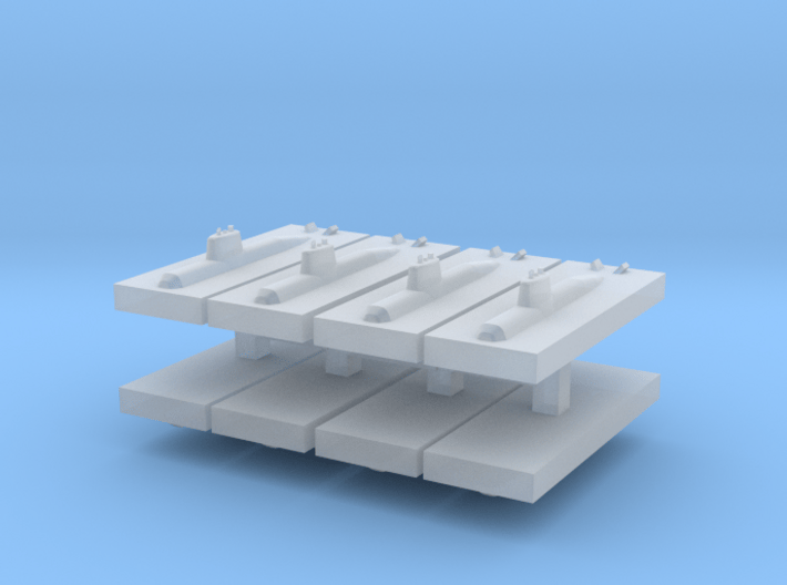 HDW 212 Submarine 1:6000 x8 3d printed