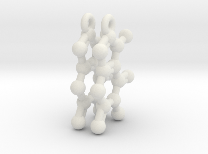 Earrings (Pair)- Molecule- Caffeine 3d printed 
