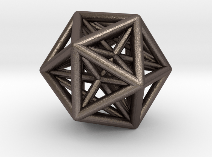 stellated dodecahedron inside icosohedron 3d printed 
