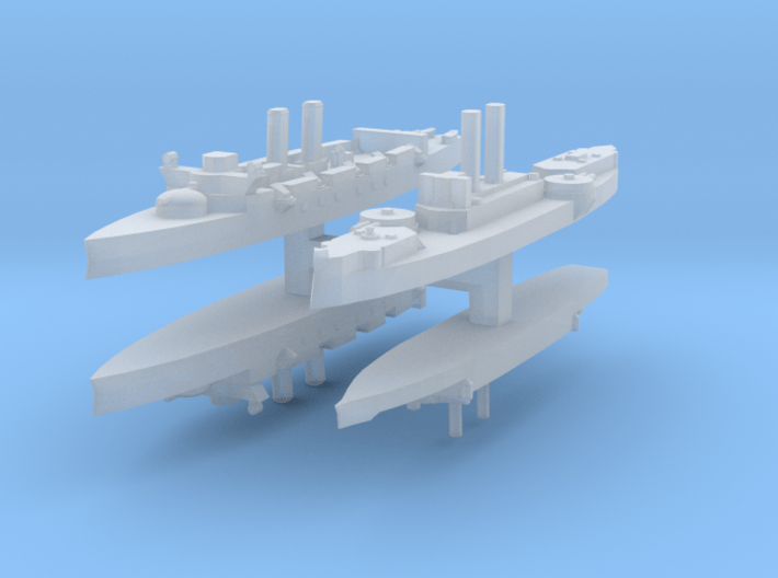 Span-Am Fleet 1:4800 (4 Ships) 3d printed