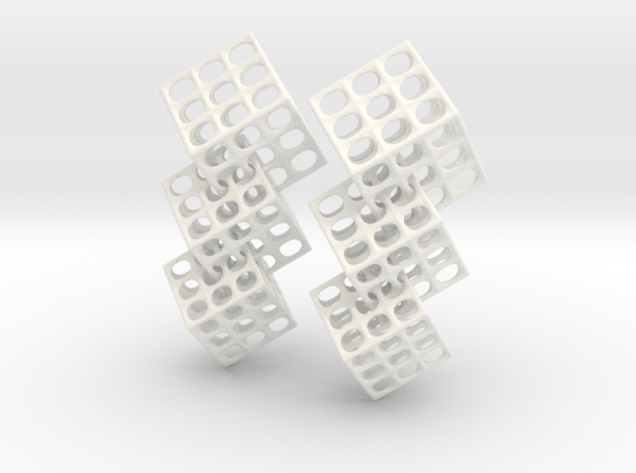 Triple Matrix Earrings 3d printed 