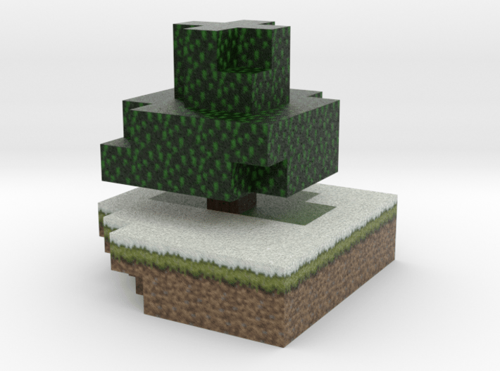 Minecraft tree, winter 3d printed
