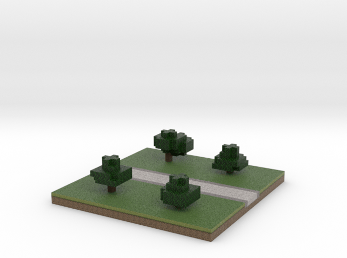 30x30 straight path (trees) (1mm series) 3d printed