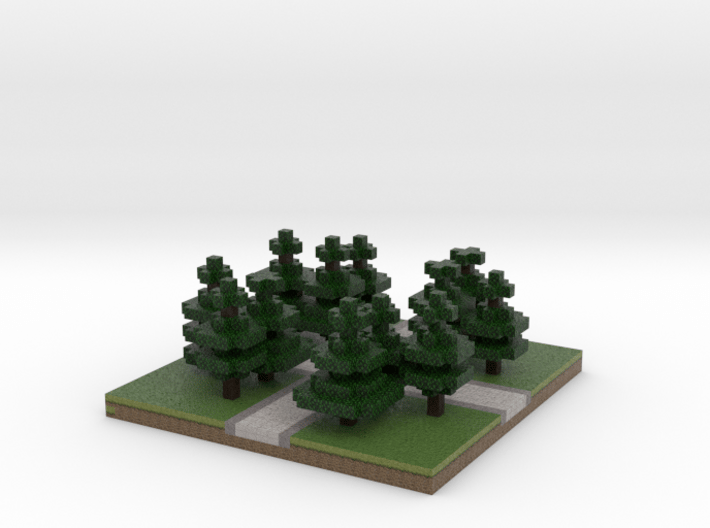 30x30 cross path (Pine trees) (1mm series) 3d printed 