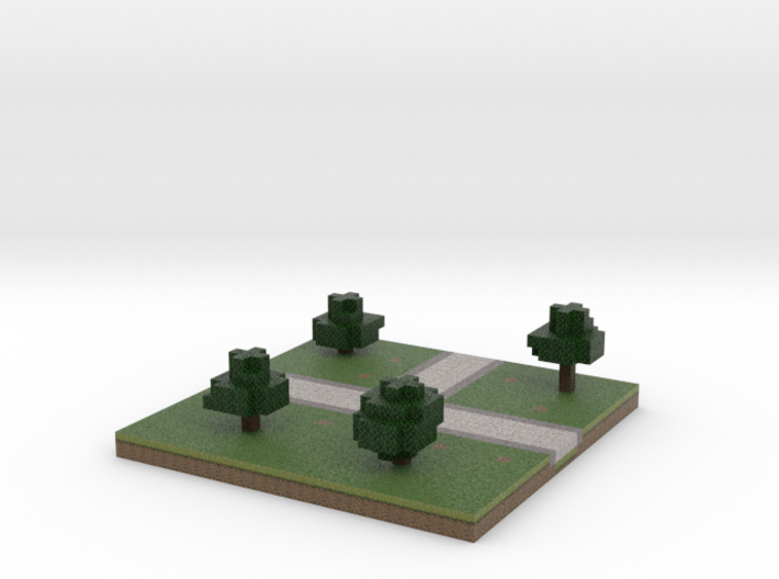 30x30 T path (trees) (1mm series) 3d printed 