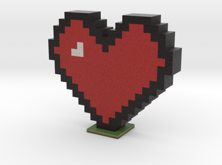 Minecraft heart 3d printed