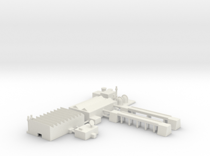 1&quot; Buildings Set 2 - Industrial 3d printed