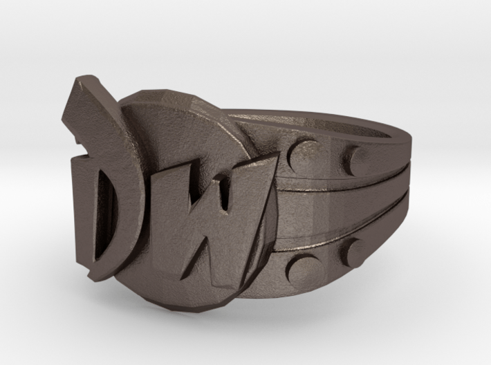 DW initials Ring size 6 3/4 US 3d printed