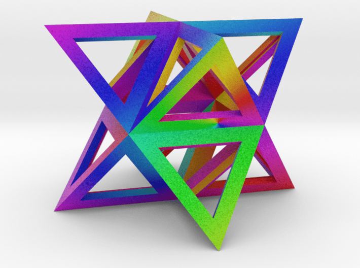Vibrant Stellated Octahedron Frame 3d printed 
