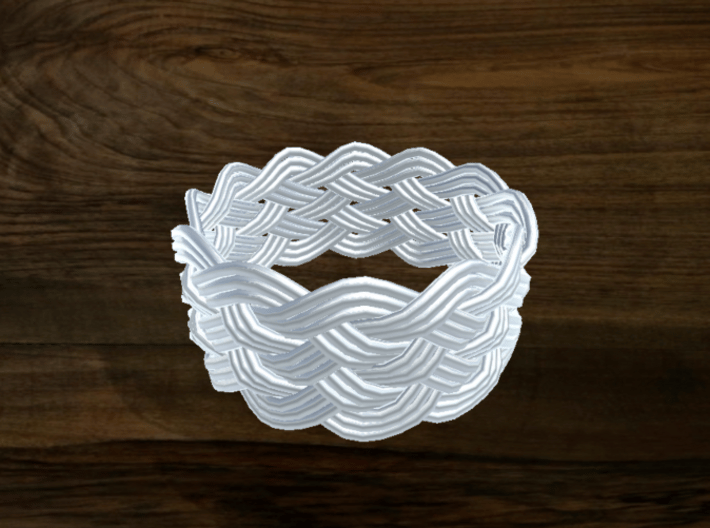 Turk's Head Knot Ring 6 Part X 12 Bight - Size 14. 3d printed