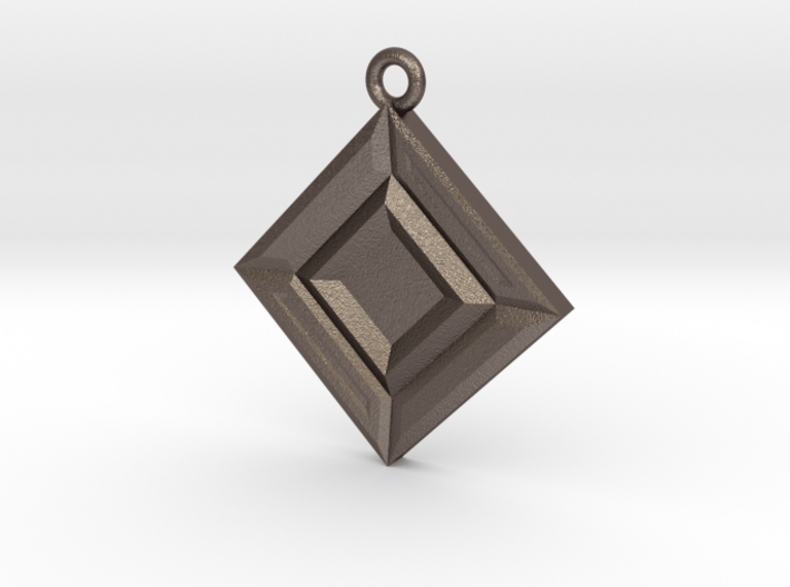 Faceted Opposites Diagonal Pendant  3d printed 
