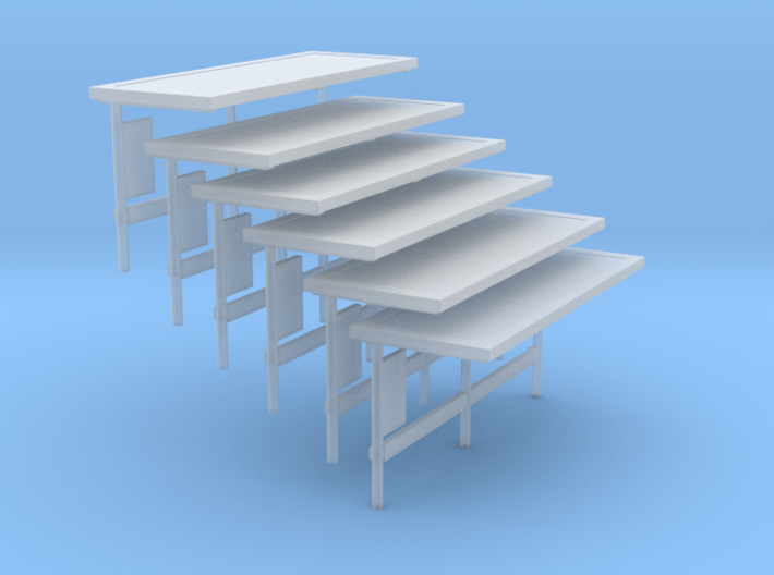 N scale Large Bus Shelter 6 pack 3d printed