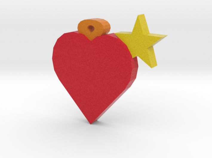 Simple heart + star 3d printed 