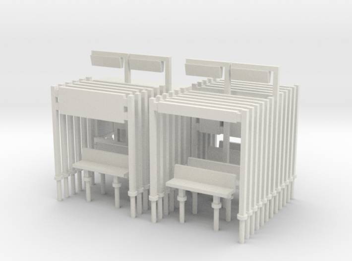 Modern Railway Station Furniture 1:148 N Gauge 3d printed 