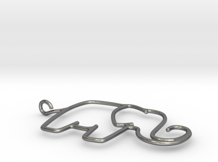 Linking Elephants Necklace 3d printed 