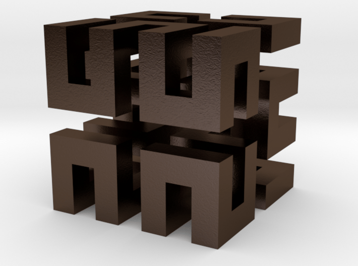 Hilbert cube ( pendant ) 3d printed 