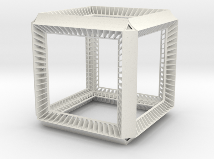 Hypercube perspective illusion cube 3d printed 