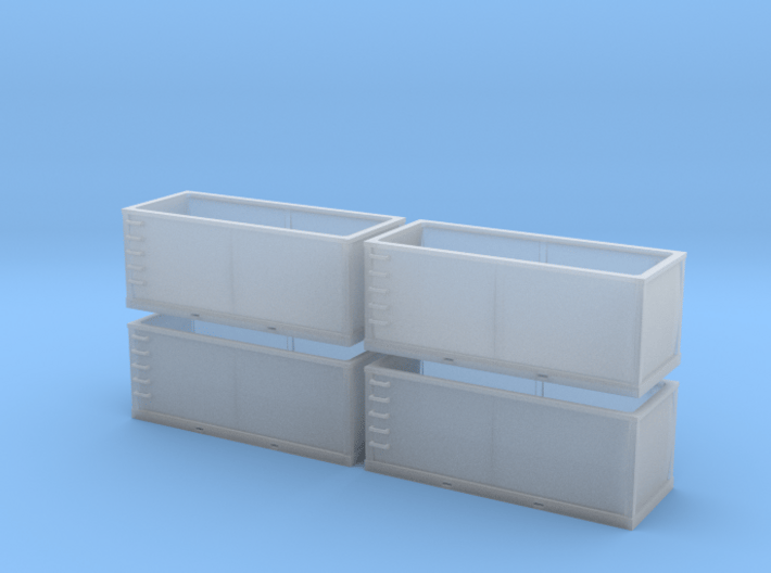 N scale 1/160 Tie or Dirt Container x 4 3d printed 
