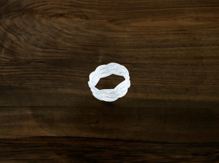 Turk's Head Knot Ring 5 Part X 8 Bight - Size 10.5 3d printed