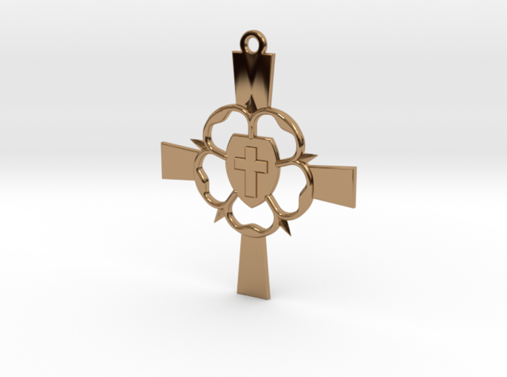 Luther Rose Cross Pendant 3d printed 