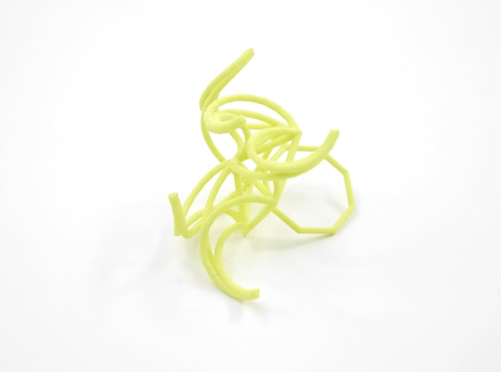 Aster Ring (Large) Size 9 3d printed Custom Dyed Color (Key Lime)