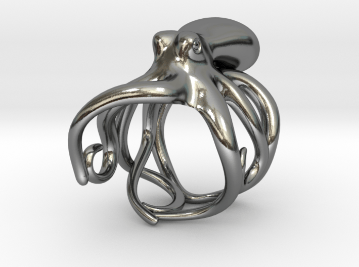 Octopus Ring 17mm 3d printed 