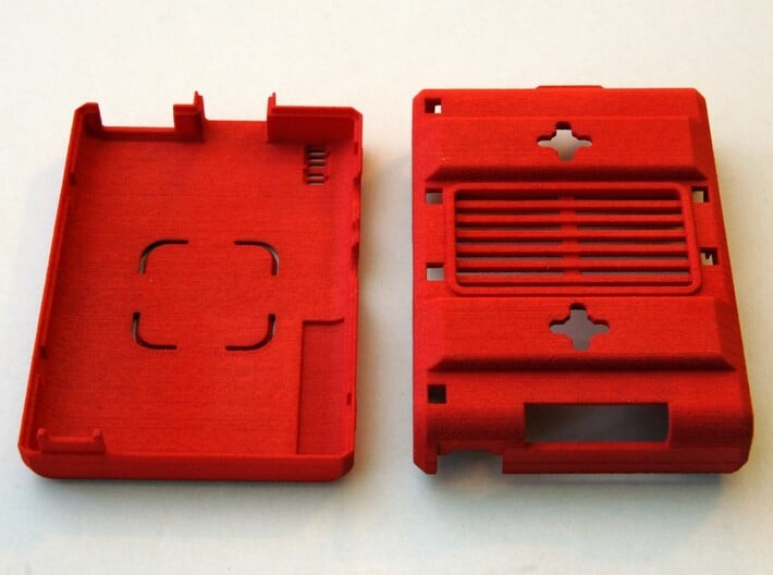Raspberry Pi CASE 1.0 3d printed Real object printed in Red Strong and Flexible