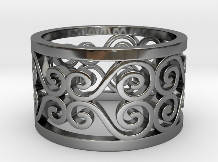 Scroll Heart Ring Size 9 3d printed 