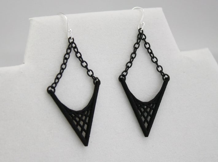 Parabolic Suspension Earrings 3d printed Earring Wires and Chain are Not Included in Purchase