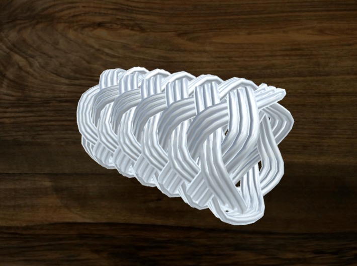 Turk's Head Knot Ring 12 Part X 6 Bight - Size 0 3d printed 