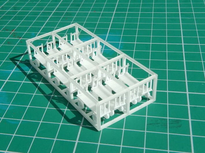 REA Carts x 12 3d printed The mat is marked at 10mm [400 thou]  squares