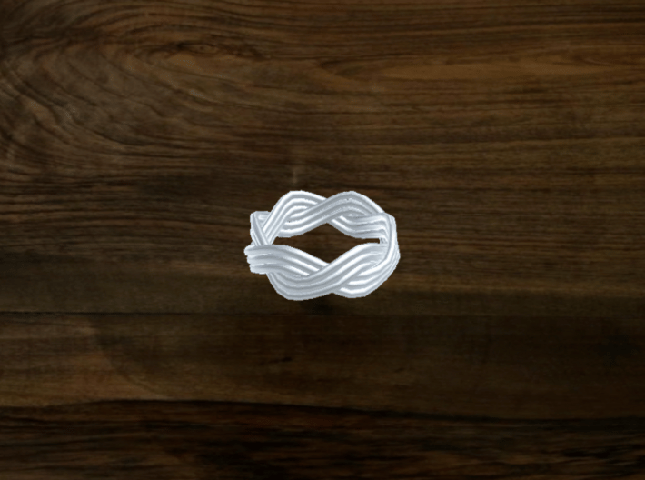 Turk's Head Knot Ring 2 Part X 6 Bight - Size 0 3d printed