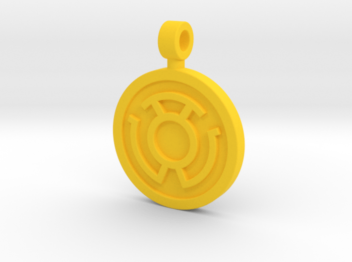Yellow Fear Pendant 3d printed