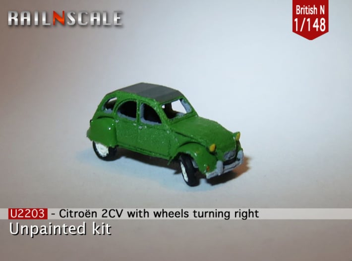 Citroën 2CV - parked (British N 1:148) 3d printed 