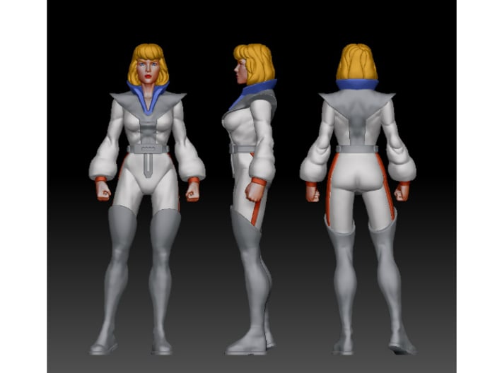 Carly homage Space Woman 6.4inch Full Color Statue 3d printed Carly Digital Turnaround by Tecrom Designs