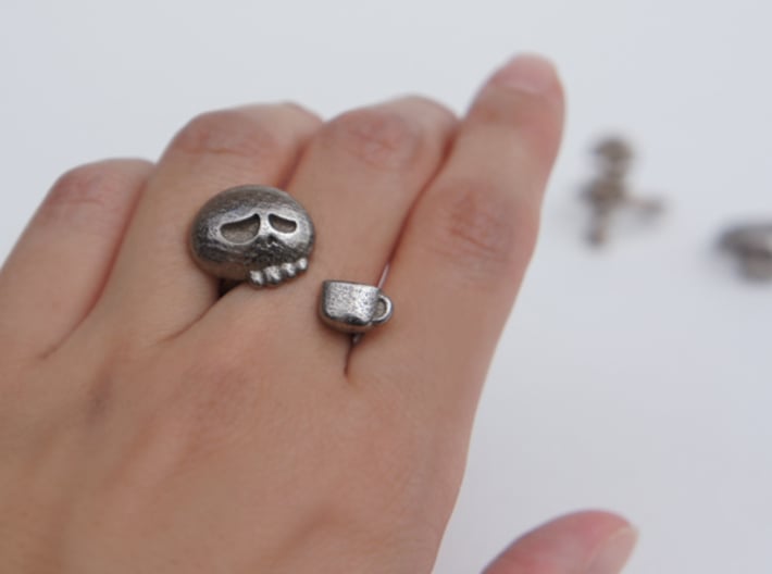 Coffee Drinker Ring - size 6.5 3d printed