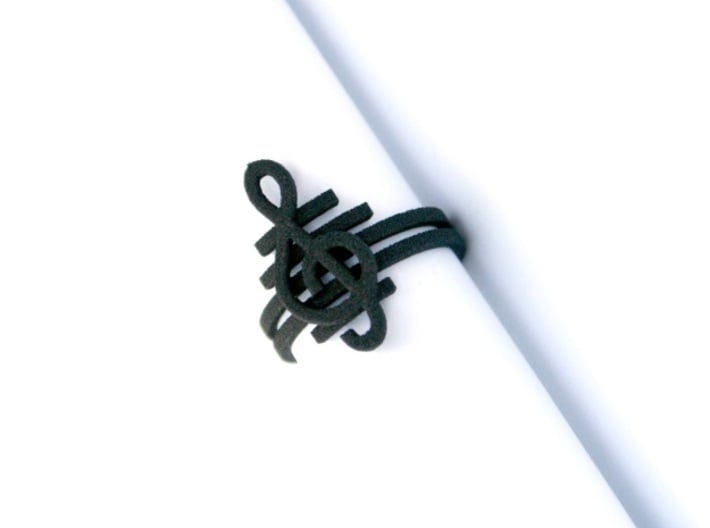 G clef string ring size 8 U.S. 3d printed 