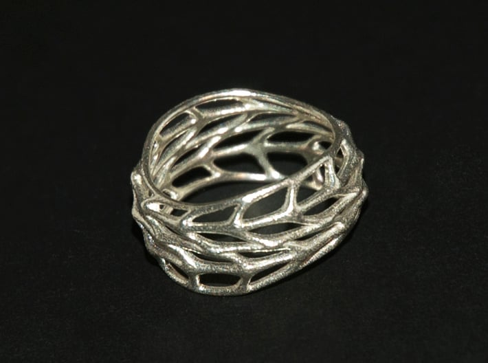 Panel Twist Hollow Ring (Sz 5) 3d printed