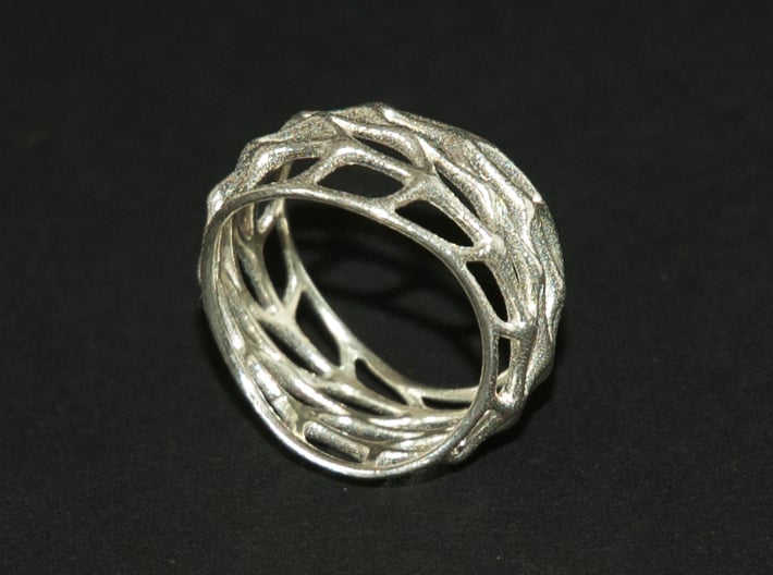 Panel Twist Hollow Ring (Sz 5) 3d printed 