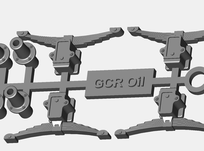 GCR Oil axlebox,springs and buffers 3d printed 