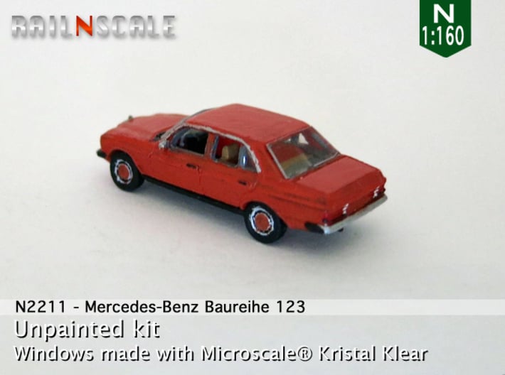Mercedes-Benz W123 (N 1:160) 3d printed 