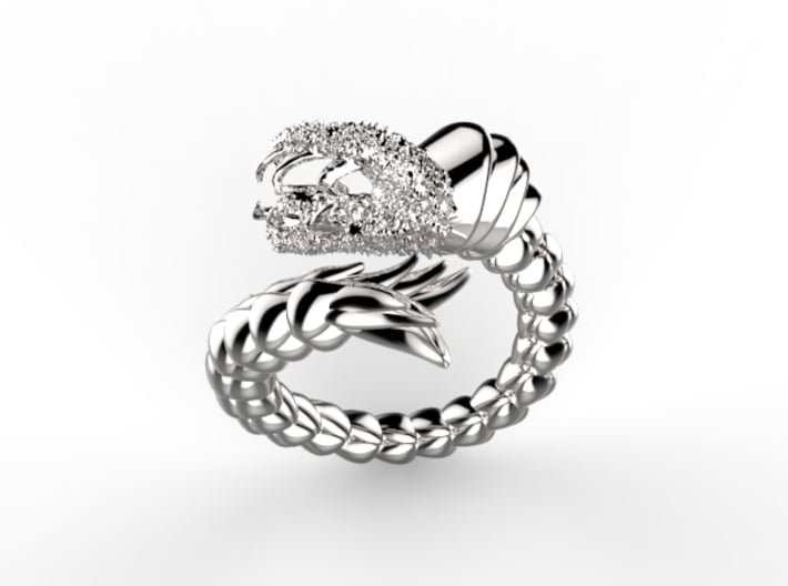 Viper Fish Ring  3d printed 