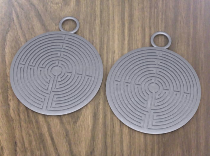 Labyrinth earrings 3d printed These earrings have never been printed. This is a computerized image from the 3D program I used to design the rings.